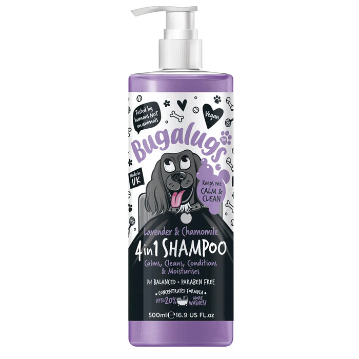 Shampooing 4 en 1 - Revitalisant et Démêlant - Lavande & Camomille - Bugalugs : 500 ml - 1