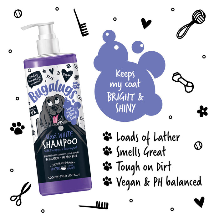 Shampooing Blancheur pour Chiens Maxi White - Bugalugs : 500ml - 3