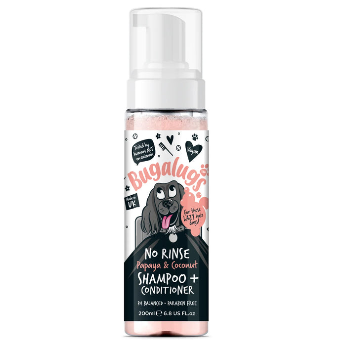 Shampooing en mousse sans rinçage pour chiens - Bugalugs : Papaya & Coco - 200ml - 1