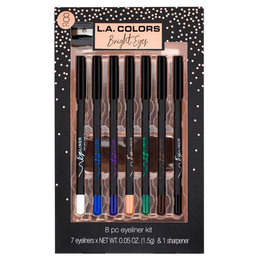 Ensemble de 8 crayons et taille-crayon Bright Eyes de La Colors - L.A. Colors - 1