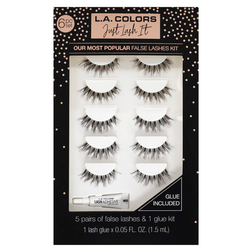La Colors Ensemble de 6 paires de faux cils et colle Just Lash It - L.A. Colors - 1