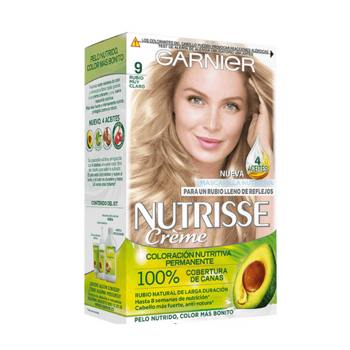 Teinture permanente Nutrisse - Garnier : Nutrisse Crème - 9 Rubio Muy Claro - 1