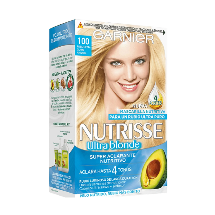 Teinture permanente Nutrisse - Garnier : Nutrisse Crème - 100 Rubio Extraclaro Natural - 1