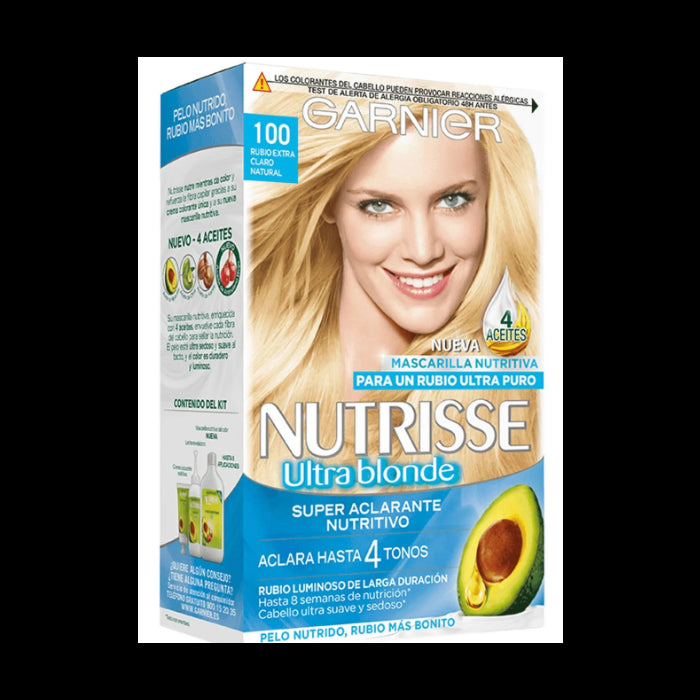 Teinture permanente Nutrisse - Garnier : Nutrisse Crème - 100 Rubio Extraclaro Natural - 1