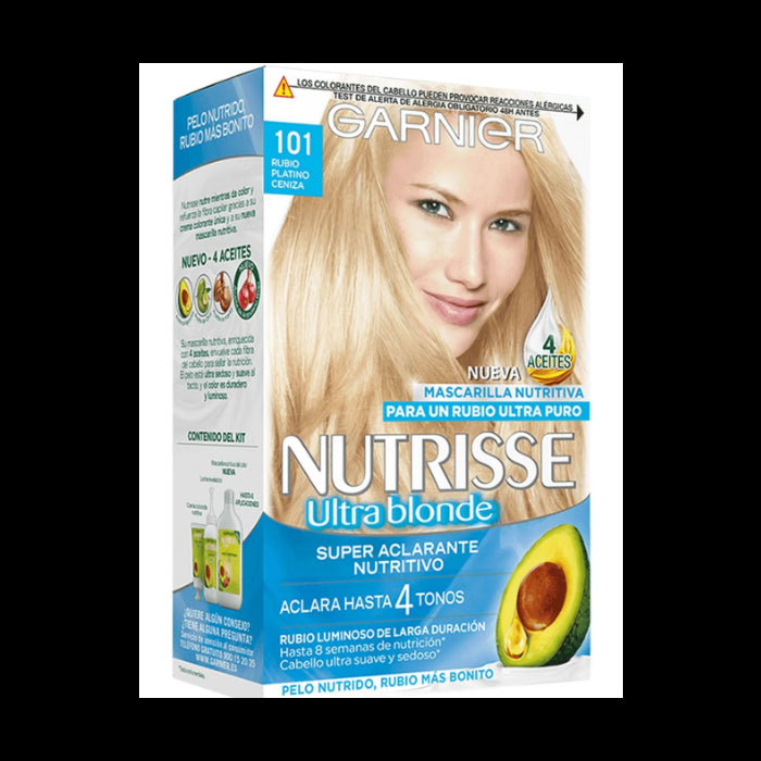 Teinture permanente Nutrisse - Garnier : Nutrisse Crème - 101 Rubio Ceniza Platino - 1