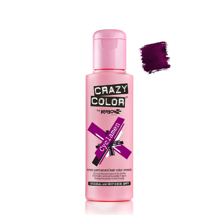 Teinture semi permanente sans ammoniaque 100ml - Crazy Color : 41 - Cyclamen - 1