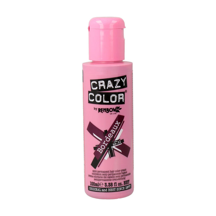 Teinture semi permanente sans ammoniaque 100ml - Crazy Color : 51 -  Bordeaux - 1