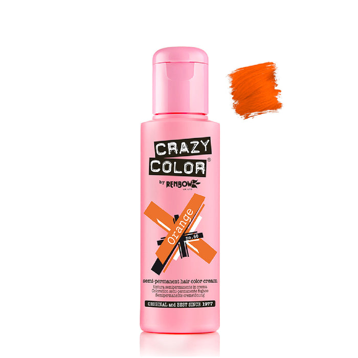 Teinture semi permanente sans ammoniaque 100ml - Crazy Color : 60 Orange - 1