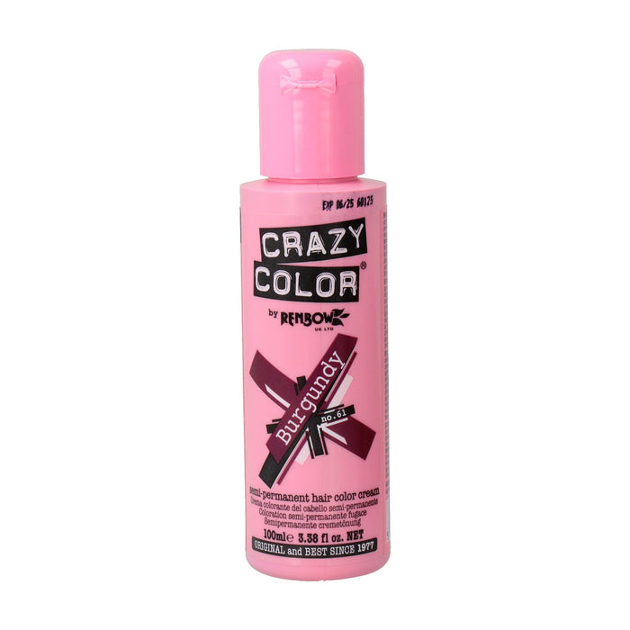 Teinture semi permanente sans ammoniaque 100ml - Crazy Color : 61 -  Burgundy - 1