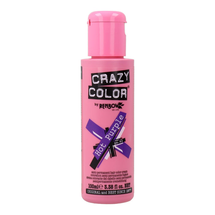 Teinture semi permanente sans ammoniaque 100ml - Crazy Color : 62 -  Hot Purple - 1