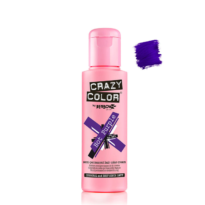 Teinture semi permanente sans ammoniaque 100ml - Crazy Color : 62 -  Hot Purple - 1