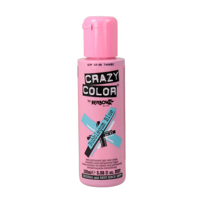 Teinture semi permanente sans ammoniaque 100ml - Crazy Color : 63 -  Bubblegum Blue - 1