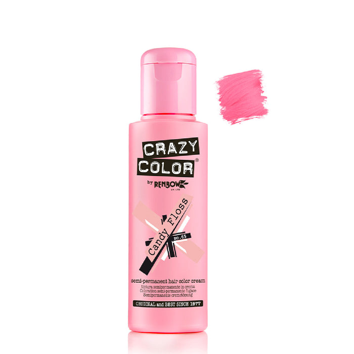 Teinture semi permanente sans ammoniaque 100ml - Crazy Color : 65 -  Candy Floss - 1