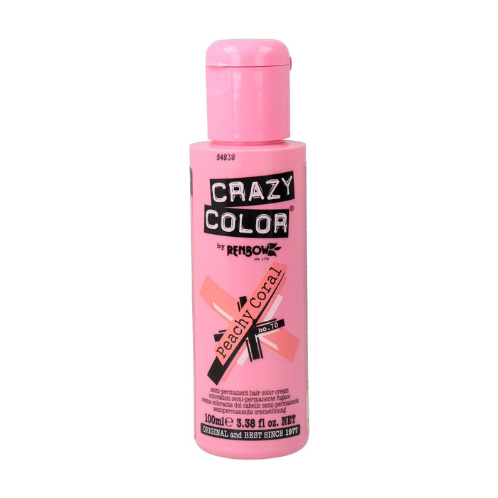 Teinture semi permanente sans ammoniaque 100ml - Crazy Color : 70 -  Peachy Coral - 1