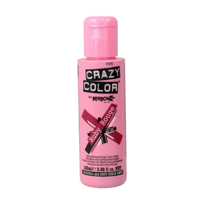 Teinture semi permanente sans ammoniaque 100ml - Crazy Color : 66 -  Ruby Rouge - 1