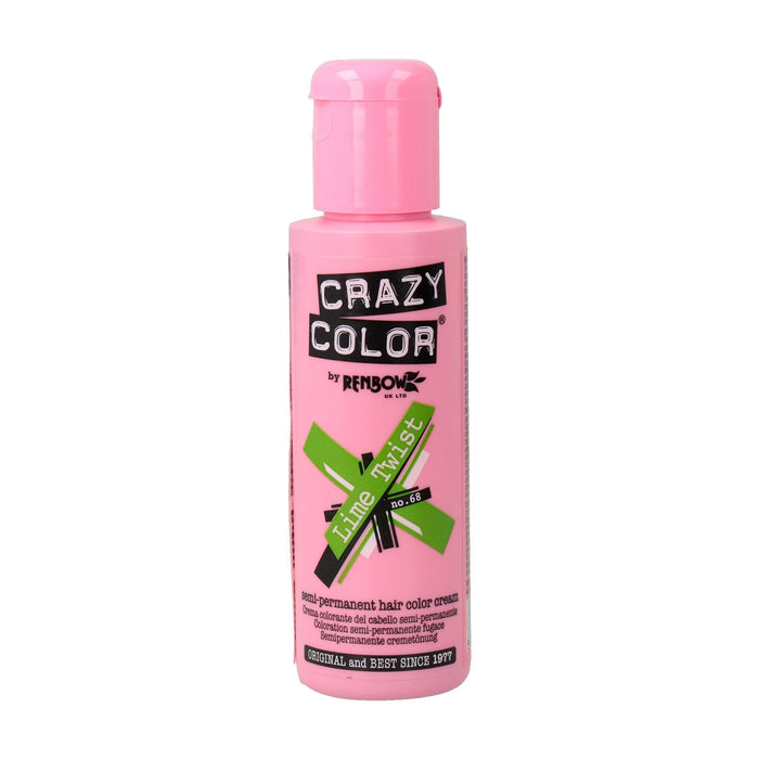 Teinture semi permanente sans ammoniaque 100ml - Crazy Color : 68 -  Lime Twist - 1