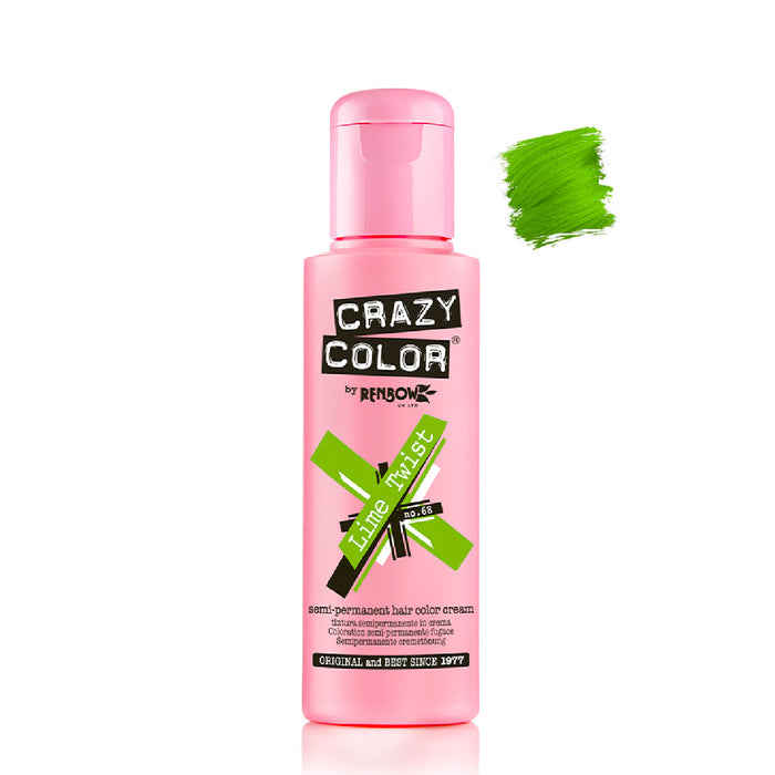 Teinture semi permanente sans ammoniaque 100ml - Crazy Color : 68 -  Lime Twist - 1