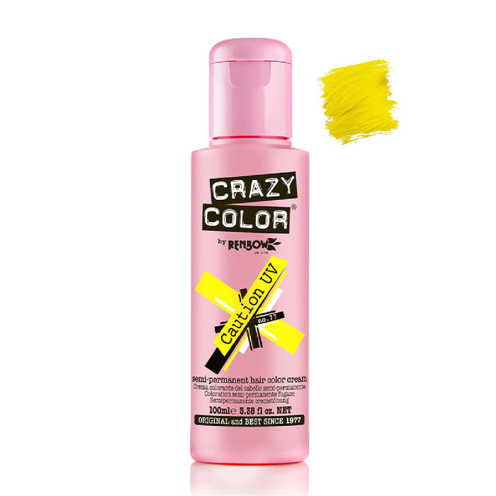 Teinture semi permanente sans ammoniaque 100ml - Crazy Color : 77 -  Caution UV - 1