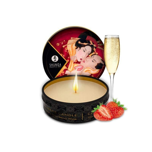 Mini Caress by Candelight Bougie de Massage Fraise et Champagne 30ml - Bougies - Shunga - 1