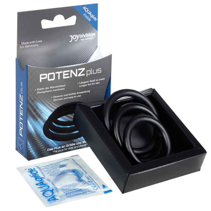 Kit 3 Duo Anneaux Erection Enhancer Taille S, M, L Noir - Potenzduo - 1