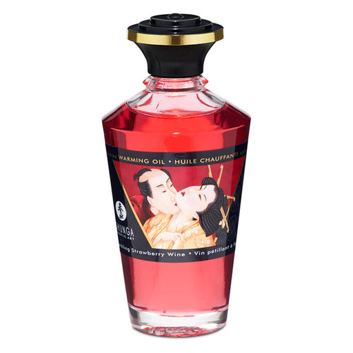 Huile de Massage Effet Chaleur Goût Cerise Intense 100 ml - Huiles - Shunga - 1