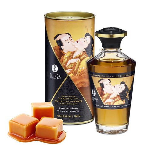 Huile de Massage Effet Chaleur Goût Caramel 100 ml - Huiles - Shunga - 1
