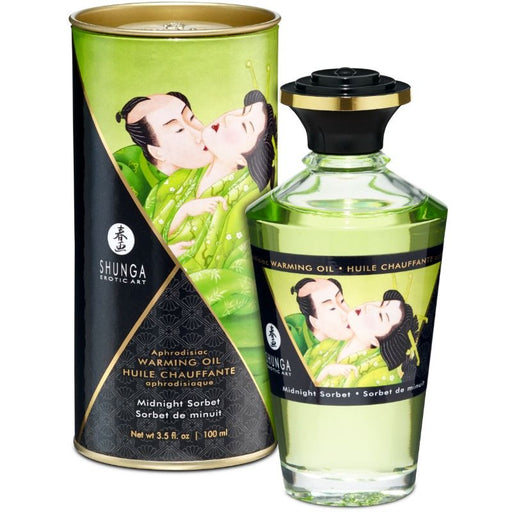 Huile de Massage Érotique Effet Chaleur Midnight Sorbet - Huiles - Shunga - 1