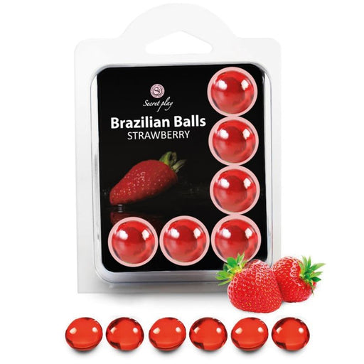 Set 6 Boules Lubrifiantes Boules Brésiliennes Fraises - Secretplay Cosmetic - Secret Play - 1