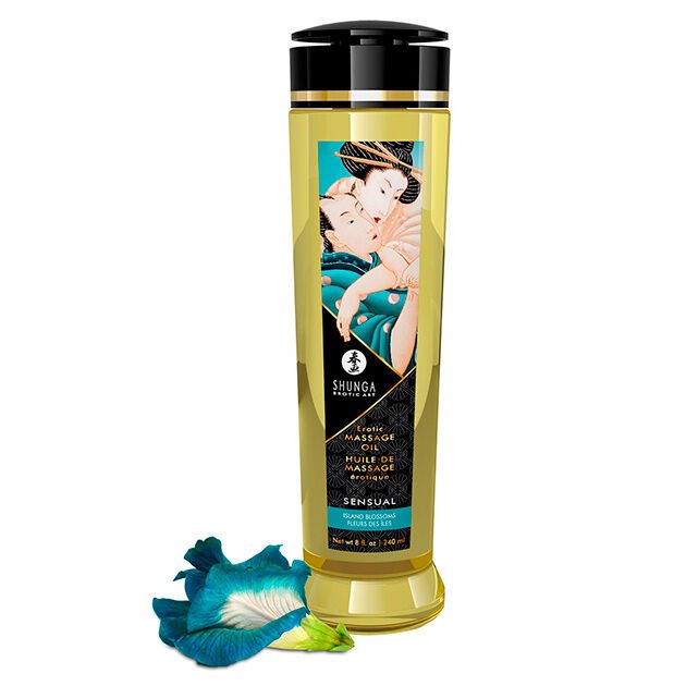 Huile de Massage Érotique Sensuelle Fleurs des Îles - Huiles - Shunga - 1