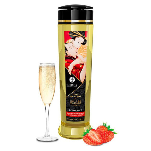 Romance Huile de Massage Érotique Fraises au Cava - Huiles - Shunga - 1