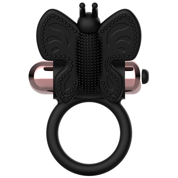 Cockring Papillon Anillo Vibrador Noir / Doré - Coquette - 7