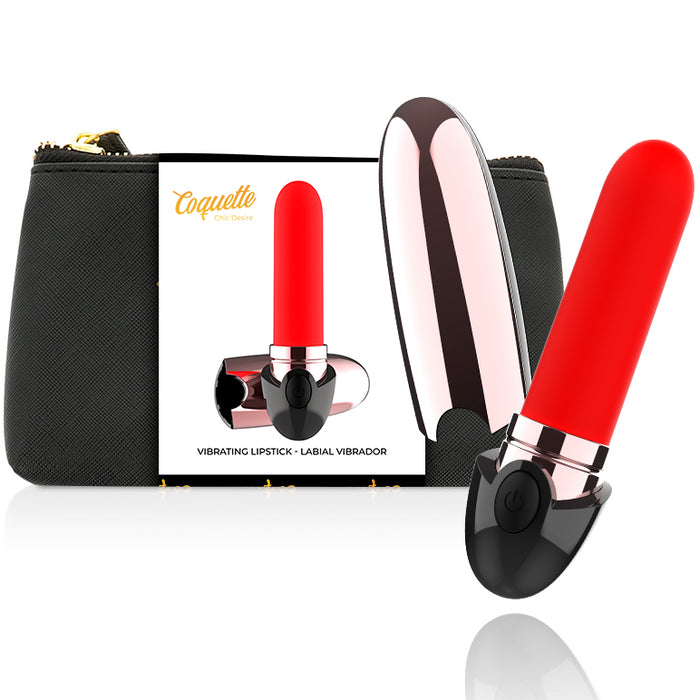 Rouge à Lèvres Vibrant Rechargeable Luxe Noir / Or - Coquette - 1