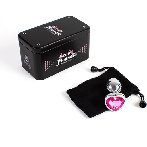 Secret Play - Plug Anal en Métal Coeur Fuchsia Taille S 7 cm - Secret Play - 2