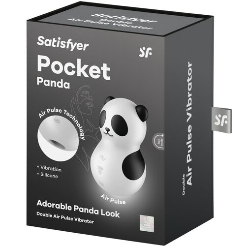 Stimulateur et Vibromasseur Pocket Panda - Blanc et Noir - Satisfyer - 1