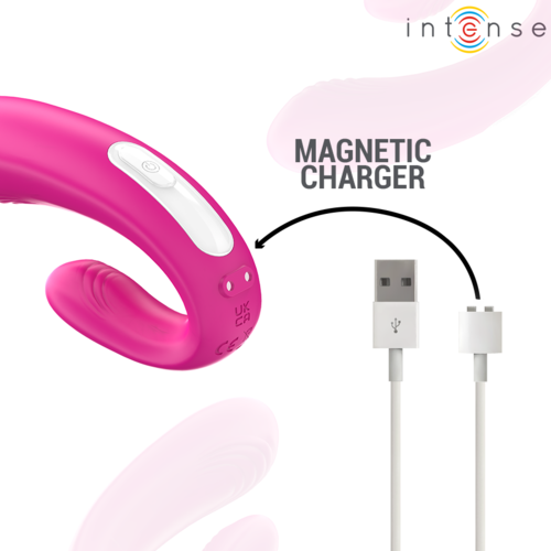 Janet Stimulateur & Vibromasseur Double en Forme de U avec Télécommande - Rose - Intense - 2