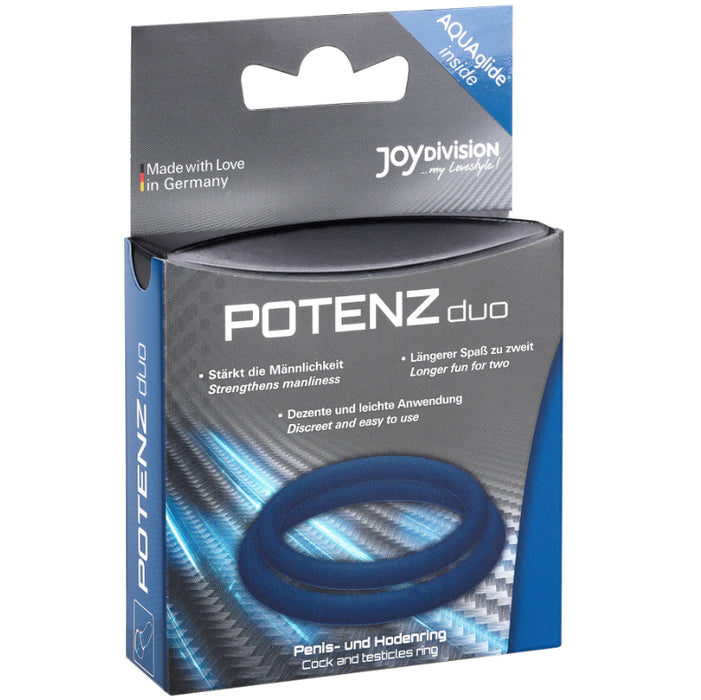 Duo Erection Enhancer Anneaux Taille M Bleu - Potenzduo - 4