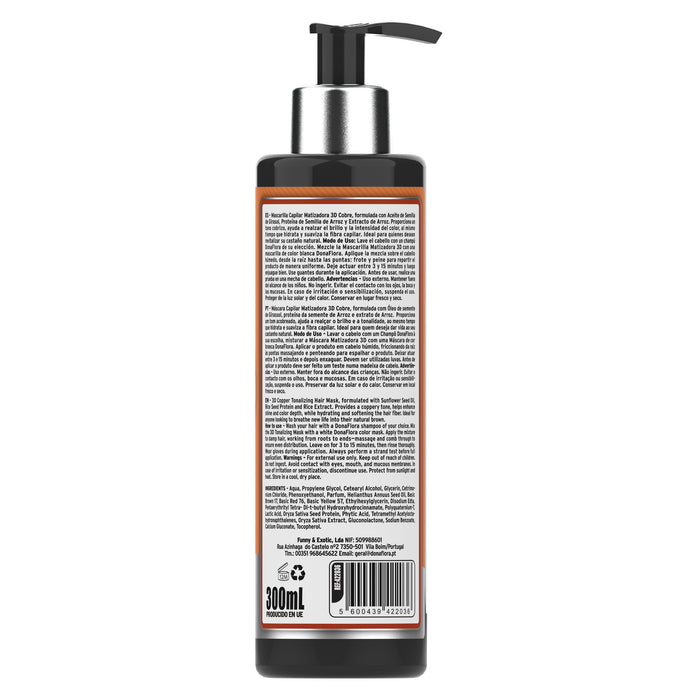 Masque Colorant - 300 ml - Dona Flora | Tons Vibrants et Soin Capillaire - Dona Flora : Cobre - 2