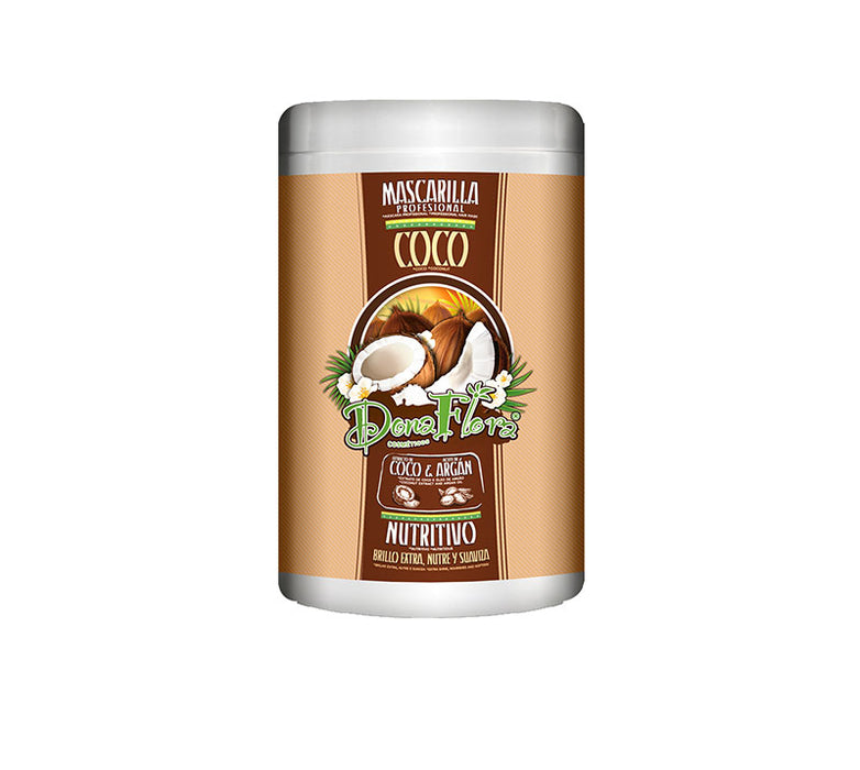 Masque nutritif à la noix de coco et à l'argan 1000ml - Dona Flora - 1