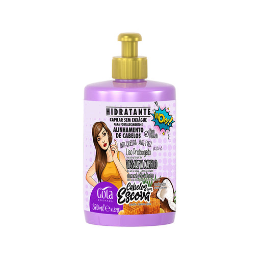 Crème pour peigner Fort. Cheveux avec brosse 320ml - Gota Dourada - 1