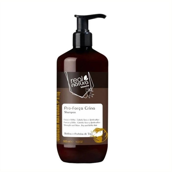 Shampooing sans sel pour Melena Fuerte - Shampooing sans sel Pro-Strength Horsehair 500 ml - Real Natura - 1