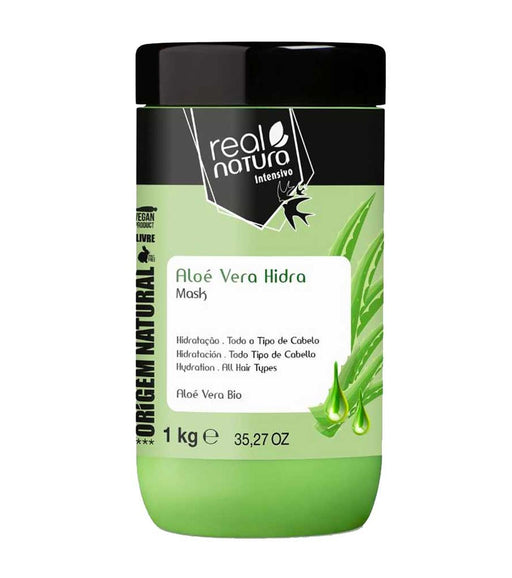 Masque capillaire sans sel à l&#39;Aloe Vera - Masque Sem Sal Aloe Vera Hidra 1 Kg - Real Natura - 1