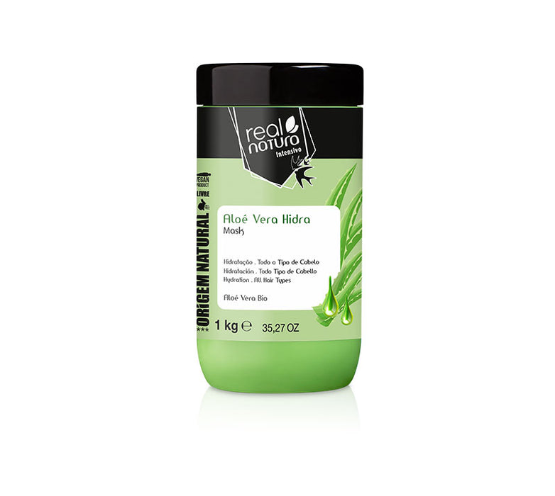 Masque capillaire sans sel à l&#39;Aloe Vera - Masque Sem Sal Aloe Vera Hidra 1 Kg - Real Natura - 1