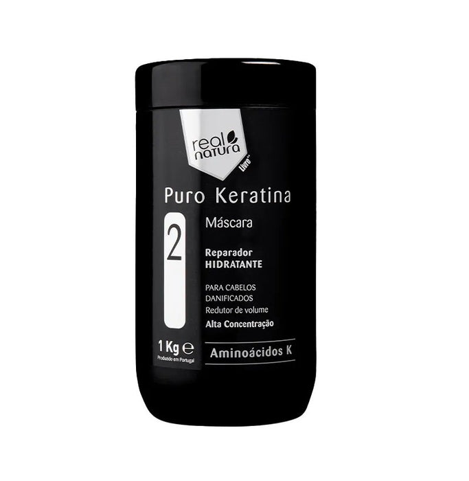 Masque capillaire sans sel à la kératine pure - Masque au sel à la kératine pure 1Kg - Real Natura - 1