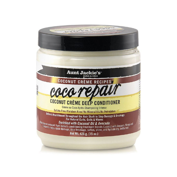 Réparateur et fortifiant - Coco Repair Coconut Creme Deep Conditioner 426 G - Aunt Jackie's - 1
