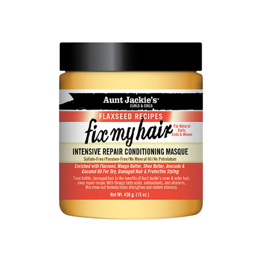 Mascarilla Reparadora - Recettes de graines de lin Fix My Hair Intensive Repair Conditioning Masque 426 G - Aunt Jackie's - 1