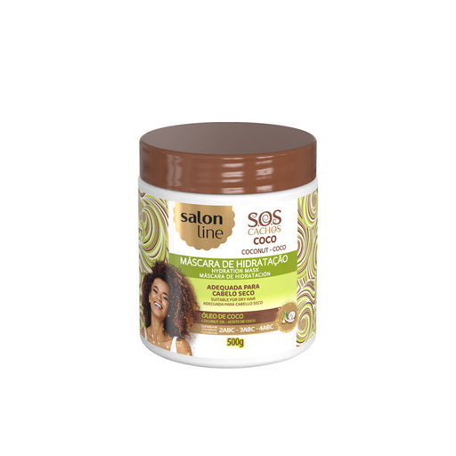 Masque hydratant SOS Boucles à la Noix de Coco - 500g - Salon Line - 1