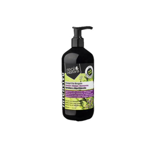 Shampoing Reconstructeur Sans Sel à la Spiruline et à l&#39;Algue Chlorelle 500 ml - Real Natura - 1