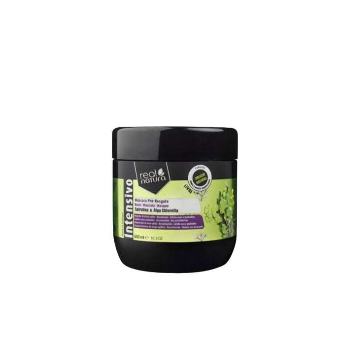 Masque capillaire sans sel à la spiruline et à l&#39;algue chlorelle - Sem Sal Pro-Resgate Spirulina Mask - Real Natura - 1