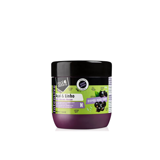 Masque Capillaire à l&#39;Açai et au Lino - Super Hair Food Acai and Linen Mask 500 ml - Real Natura - 1
