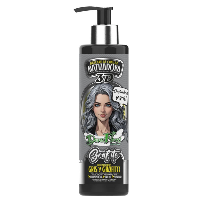 Masque Colorant - 300 ml - Dona Flora | Tons Vibrants et Soin Capillaire - Dona Flora : Grafite - 1